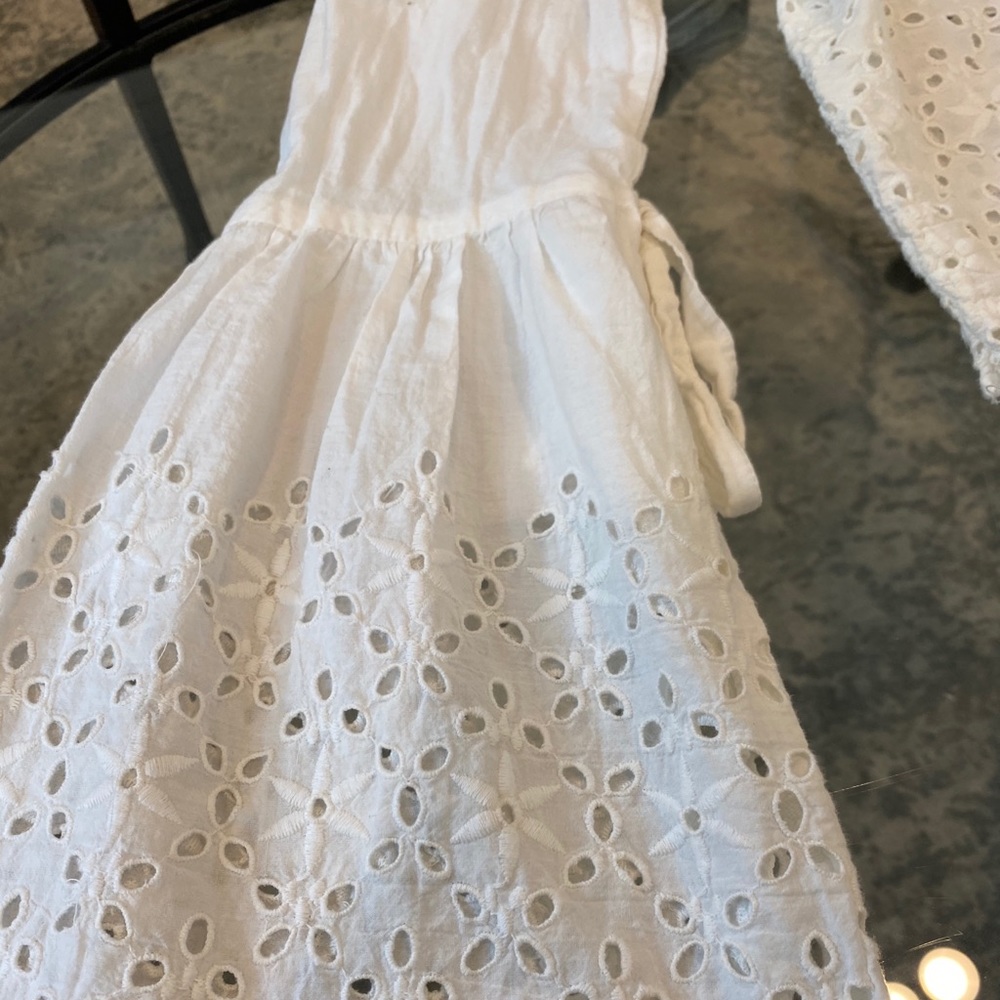 White Embroidered Blouse with Bell Sleeves - Picture 3 of 4